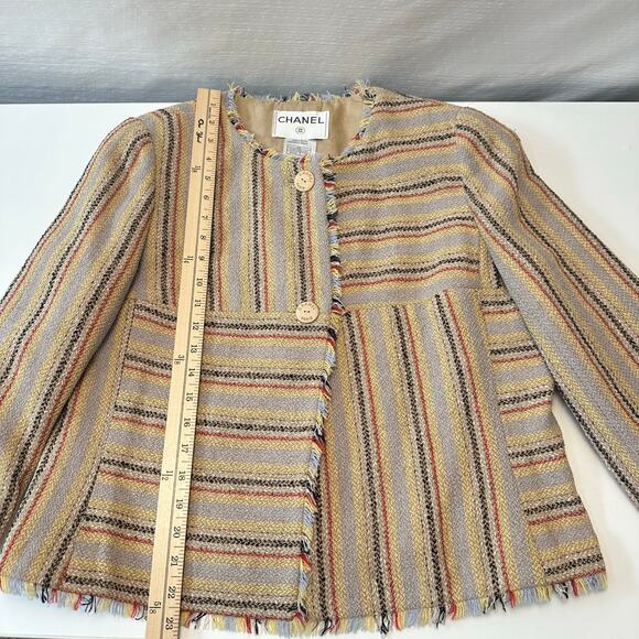 Vintage Y2K Chanel Evening Jacket Wool Womens FR 44 Old Money Classic - Picture 13 of 16